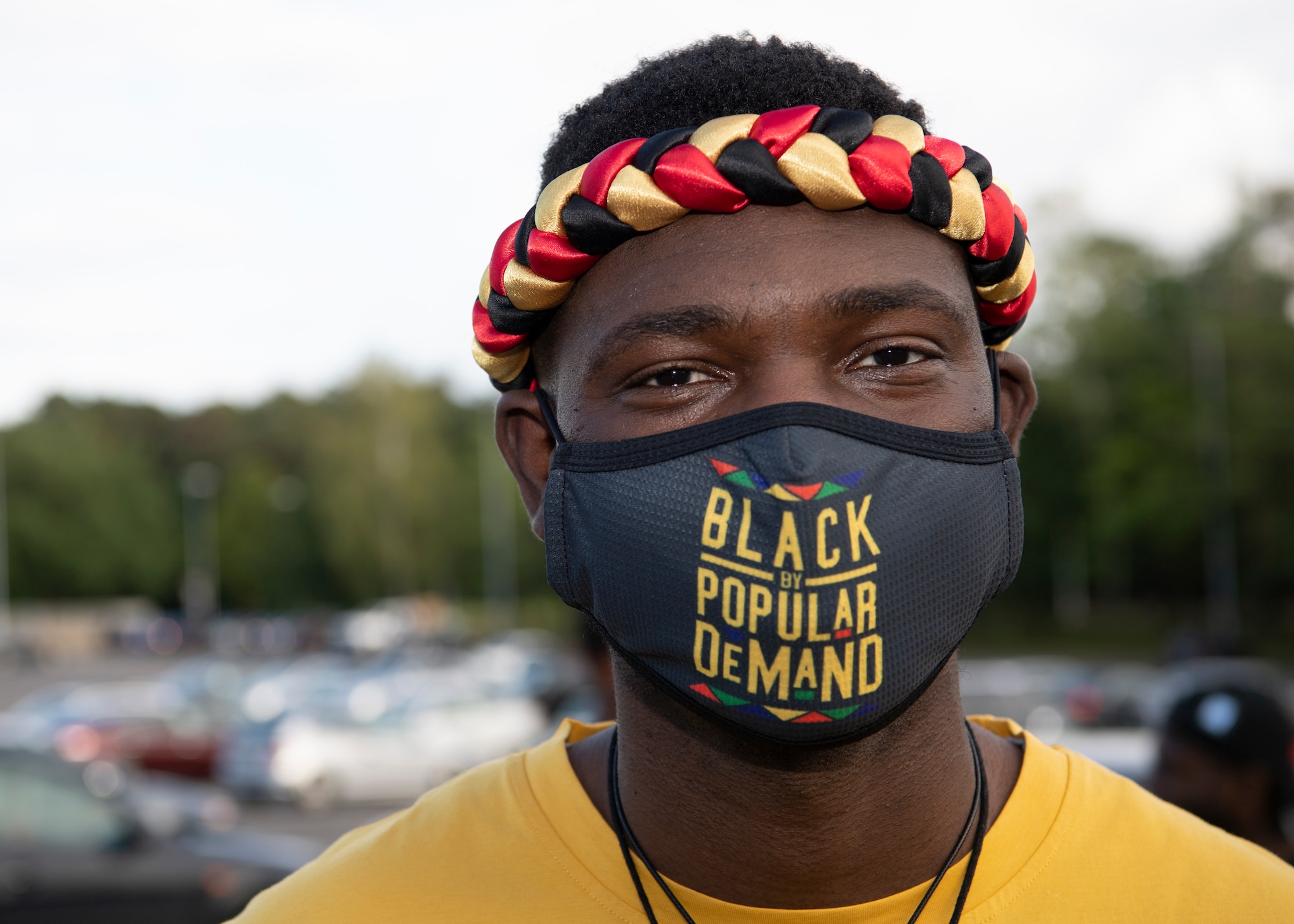 U.S. Air Force Staff Sgt. Maurice D. McRae, 86th Communications Squadron commander support staff noncommissioned officer in charge, poses for a photo during a Juneteenth dance celebration at Ramstein Air Base, Germany, June 19, 2020.