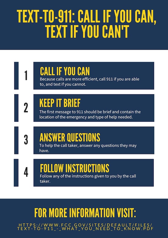 Call if you can…text if you can’t; textto911 available at VAFB