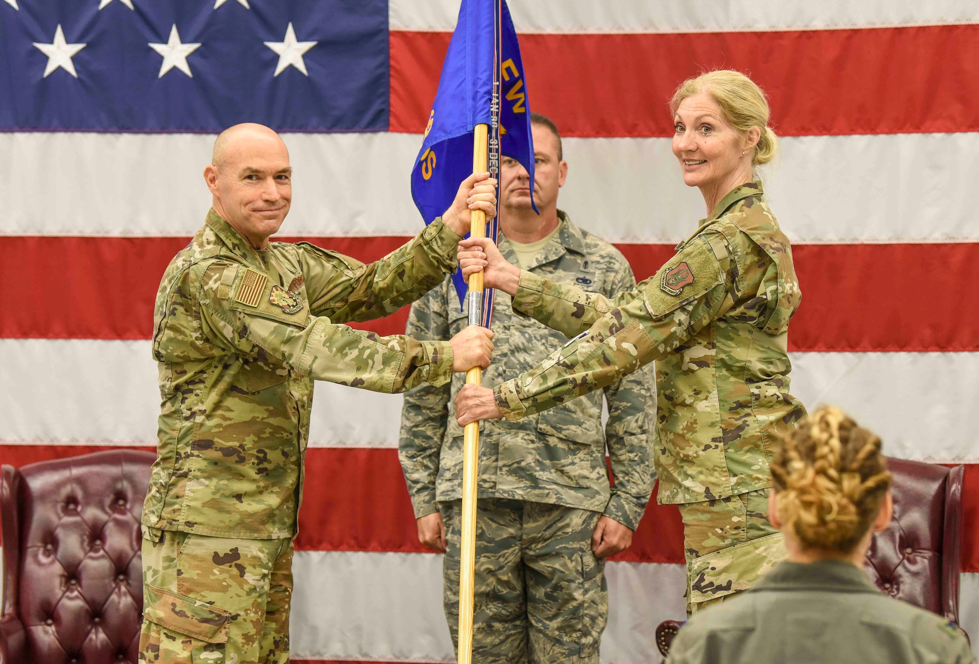 Col. Jim Greenwald, 944th Fighter Wing commander, presented command of the 944th MDS to Col. Jennifer Archer in front of fellow commanders and peers.