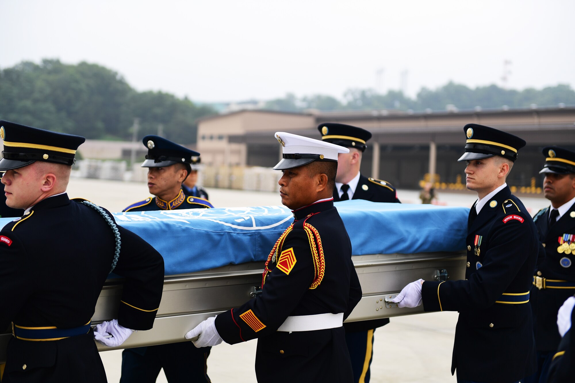 UNC Honor Guard moves a transfer case