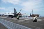 Official U.S. Navy photo of an F/A-18F Super Hornet from the aircraft carrier USS Ronald Reagan (CVN 76)