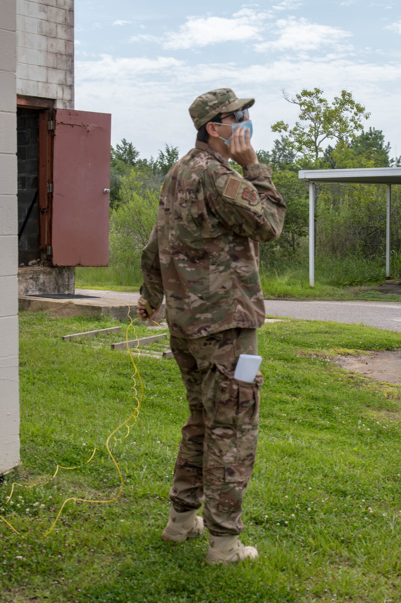 Explosive ordnance disposal technicians keep up-to-date on their training, even with the restrictions placed on the base brought about by COVID-19.