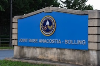 Sign at the entrance to Joint Base Anacostia-Bolling, Washington D.C., June 12, 2020.