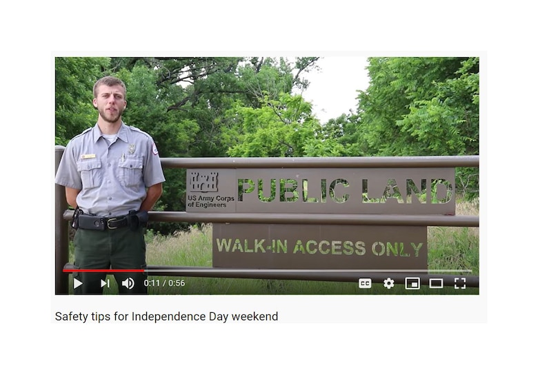 As the nation's largest federal provider of water-based recreation, the U.S. Army Corps of Engineers, Kansas City District stresses water safety and urges extra caution while in or around water during the upcoming Independence Day holiday.