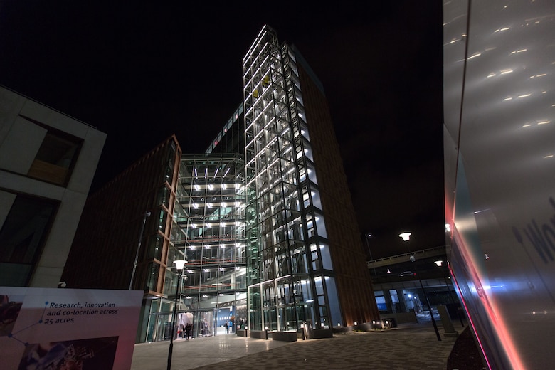 The Air Force, Army and Navy international research offices jointly became the newest tenants June 19 at the Translation and Innovation Hub (I-HUB) at Imperial College London’s expansive White City Campus — a move expected to enhance partnerships with academics, industry, non-traditional innovators, and the UK Ministry of Defence, under the coordination of the Institute for Security Science and Technology (ISST) Innovation Ecosystem. (Photo courtesy of Stewart Oak/Imperial College London)