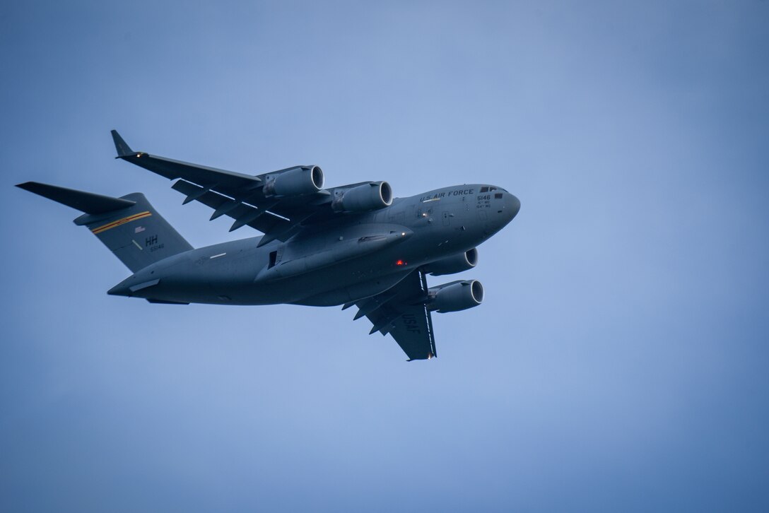 Paratroopers assigned to the 4th Infantry Brigade Combat Team (Airborne), 25th Infantry Division, U.S. Army Alaska, conduct a Joint Forcible Entry Operation (JFEO) jump into Andersen Air Force Base, Guam, June 30.