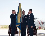 A photo of Airmen during a change of command ceremony
