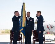 A photo of Airmen during a change of command ceremony