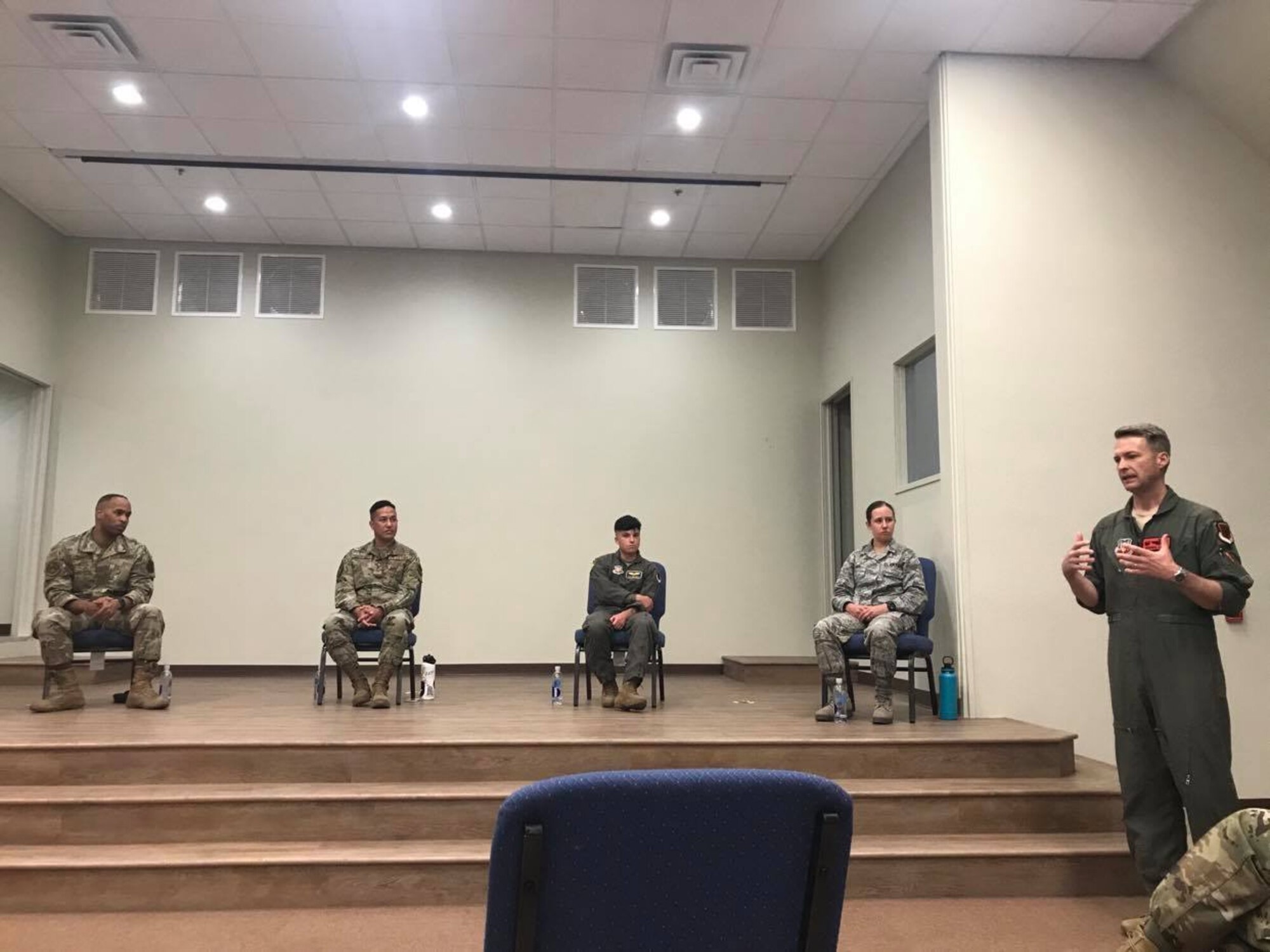 Col. Stephen Jones, 432nd Wing/432nd Air Expeditionary Wing commander, gives opening remarks during a Pride Month event at Creech Air Force Base