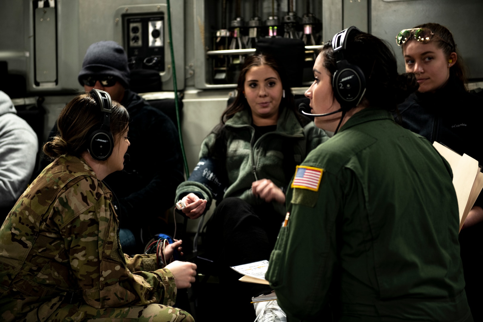 U.S. Air Force medical personnel assigned to multiple Air National Guard units prepare equipment onboard a C-17 Globemaster departing for a joint medical evacuation exercise with Tampa, Florida, partners during Patriot South 2020 at the Gulfport Combat Readiness Training Center in Gulfport, Miss., Feb. 27, 2020.  PATRIOT is a domestic operations disaster-response training exercise conducted by National Guard units working with federal, state and local emergency management agencies and first responders.