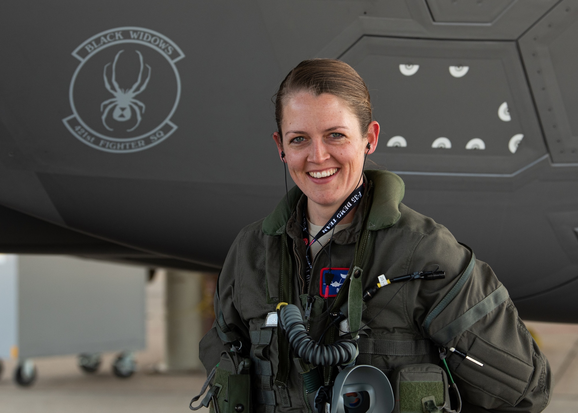 A photo of Capt. Kriten Wolfe, F-35A Demonstration Team pilot.