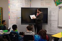 Code 2380 Nuclear Engineer Matthew Antonelli represented Norfolk Naval Shipyard in his first Read Across America Day at James Hurst Elementary School Mar. 2. “I felt this is a wonderful thing the shipyard is doing. We perform work in the community’s backyard and it’s a wonderful experience for us all to participate in. The children loved having us here and we were all sad when it was time for us to go. It’s such a nice feeling to be able to interact with them and get involved. I highly recommend it.”