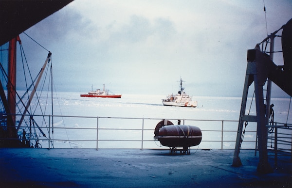 A scan of a photo of USCGC Staten Island.
