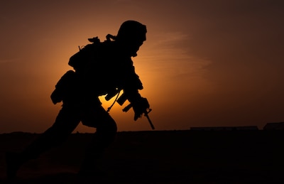 U.S. Marine Lance Cpl. Gage Ramsey, fire team leader, 1st Battalion, 1st Marine Regiment, participates in small unit training while preparing for exercise Native Fury 20 in the United Arab Emirates, Feb. 22, 2020. Native Fury is an exercise where units from I Marine Expeditionary Force employ a variety of different techniques to accomplish several training objectives. The exercise involves live fire and maneuver training with urban environment training facilities, skill development and exchange with the armed forces of the United Arab Emiratis, ship-to-shore offloads of personnel, equipment and humanitarian resources. (U.S. Marine Corps photo by Cpl. Jennessa Davey)