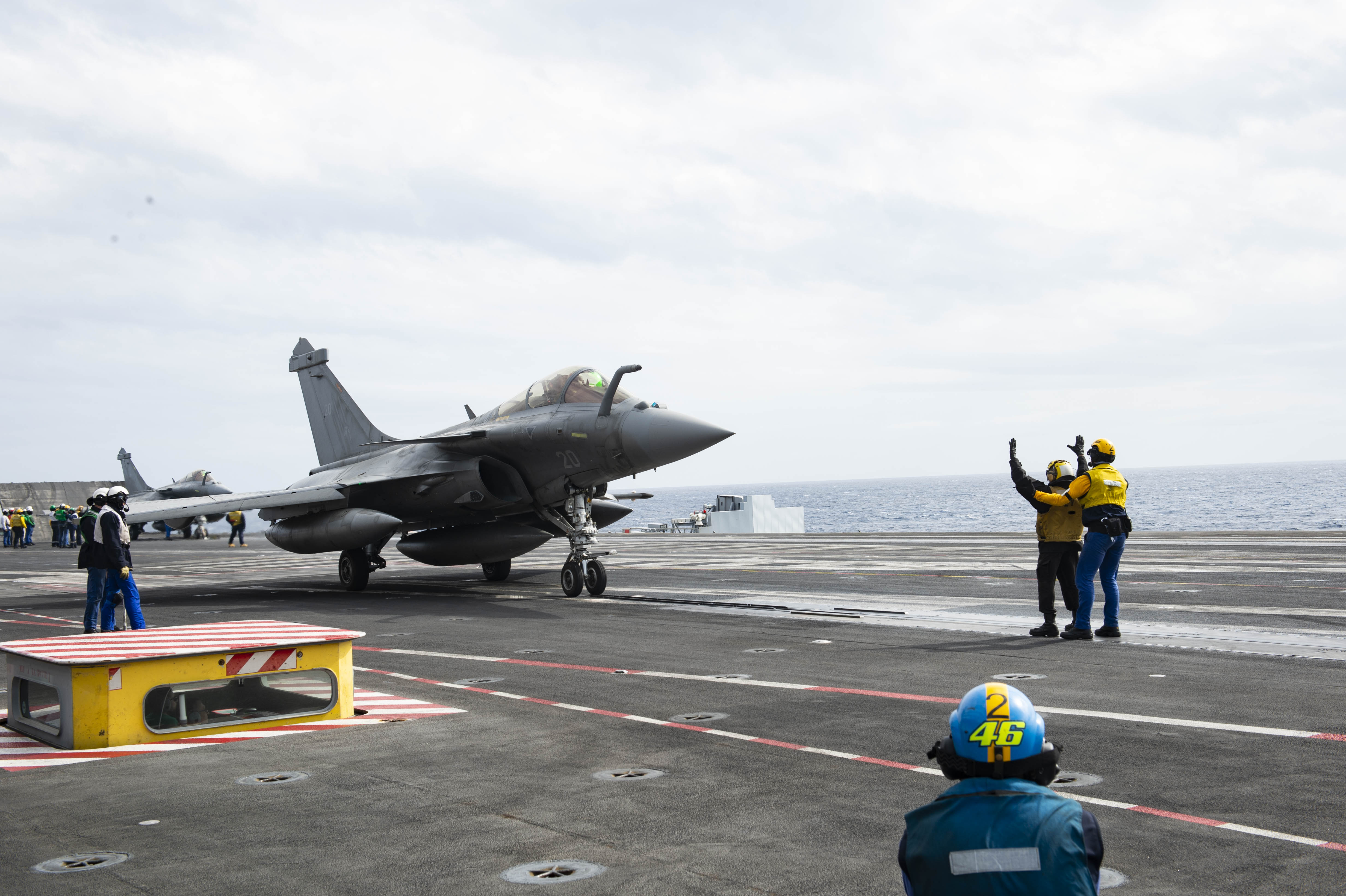 Ike and Charles de Gaulle Participate in Cross-Deck Aircraft