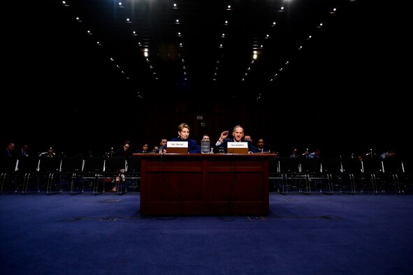 Air Force Secretary Barbara Barrett and Chief of Staff Gen. David L. Goldfein testify on the posture of the Air Force before the Senate Armed Services Committee at the Hart Senate Office Building in Washington, D.C., March 3, 2020. (U.S. Air Force photo by Eric Dietrich)