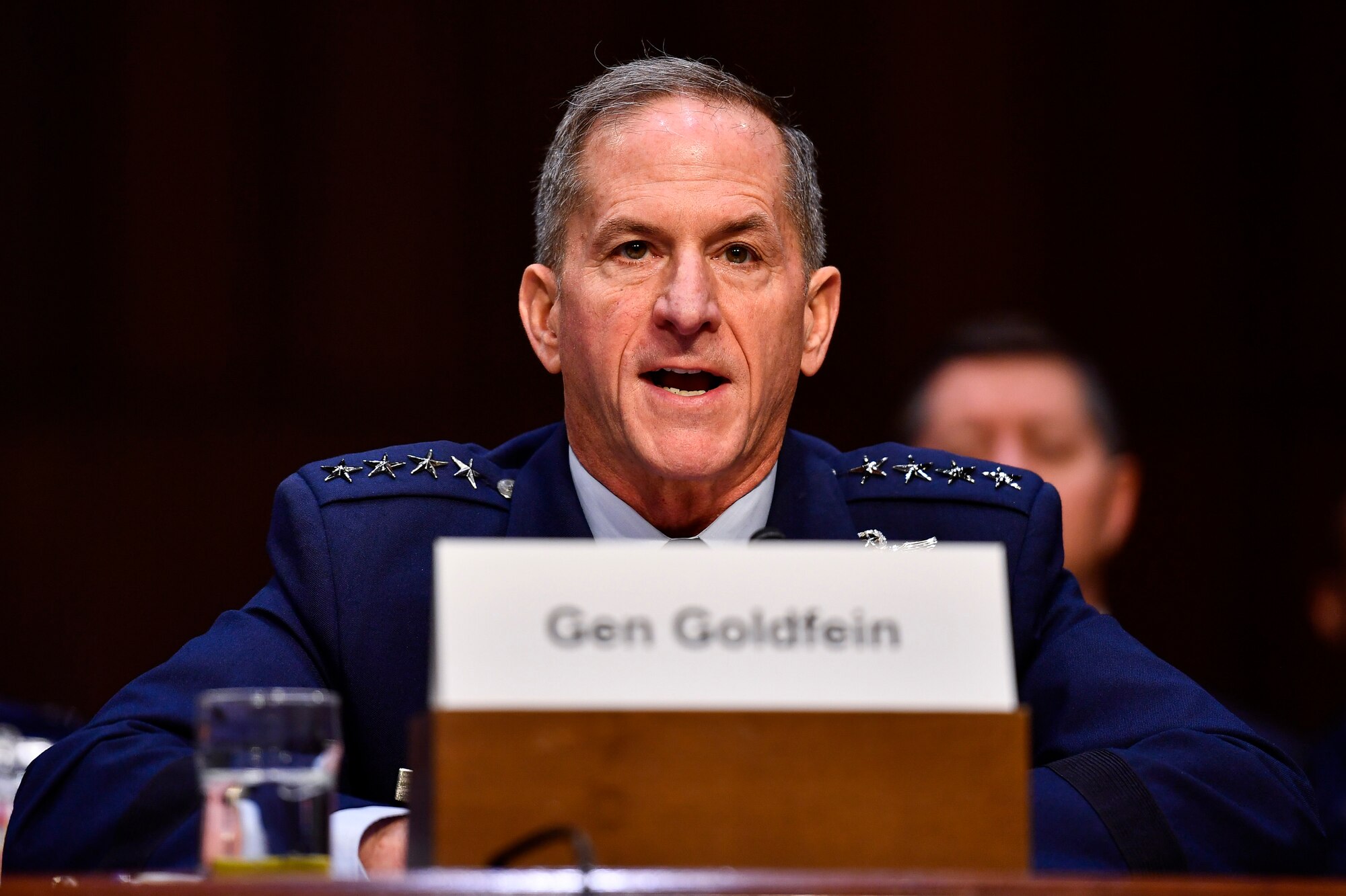 Air Force Chief of Staff Gen. David L. Goldfein testifies on the posture of the Air Force before the Senate Armed Services Committee at the Hart Senate Office Building in Washington, D.C., March 3, 2020. (U.S. Air Force photo by Eric Dietrich)
