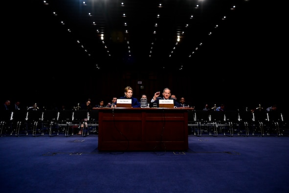 Air Force Secretary Barbara Barrett and Chief of Staff Gen. David L. Goldfein testify on the posture of the Air Force before the Senate Armed Services Committee at the Hart Senate Office Building in Washington, D.C., March 3, 2020. (U.S. Air Force photo by Eric Dietrich)