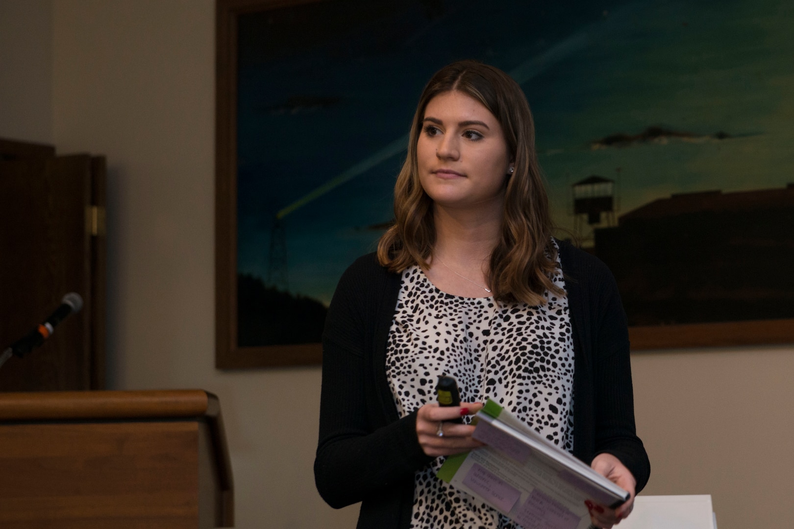 Carissa Peckrul, a Health360, Inc. Mental Health First Aid (MHFA) instructor, teaches an MHFA certification course to members of the Connecticut Air National Guard, Jan. 15, 2020, at Bradley Air National Guard Base, East Granby, Conn. MHFA is a public education program that introduces participants to the warning signs of mental health problems and teaches them how to respond to a mental health crisis.