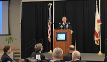 Lt. Gen. Daniel Karbler delivers keynote speech on space, missile defense and integration at the 2020 Air, Space and Missile Defense Association annual luncheon, in Huntsville, Alabama, Feb 25, 2020. (U.S. Army photo by Mikayla Mast)