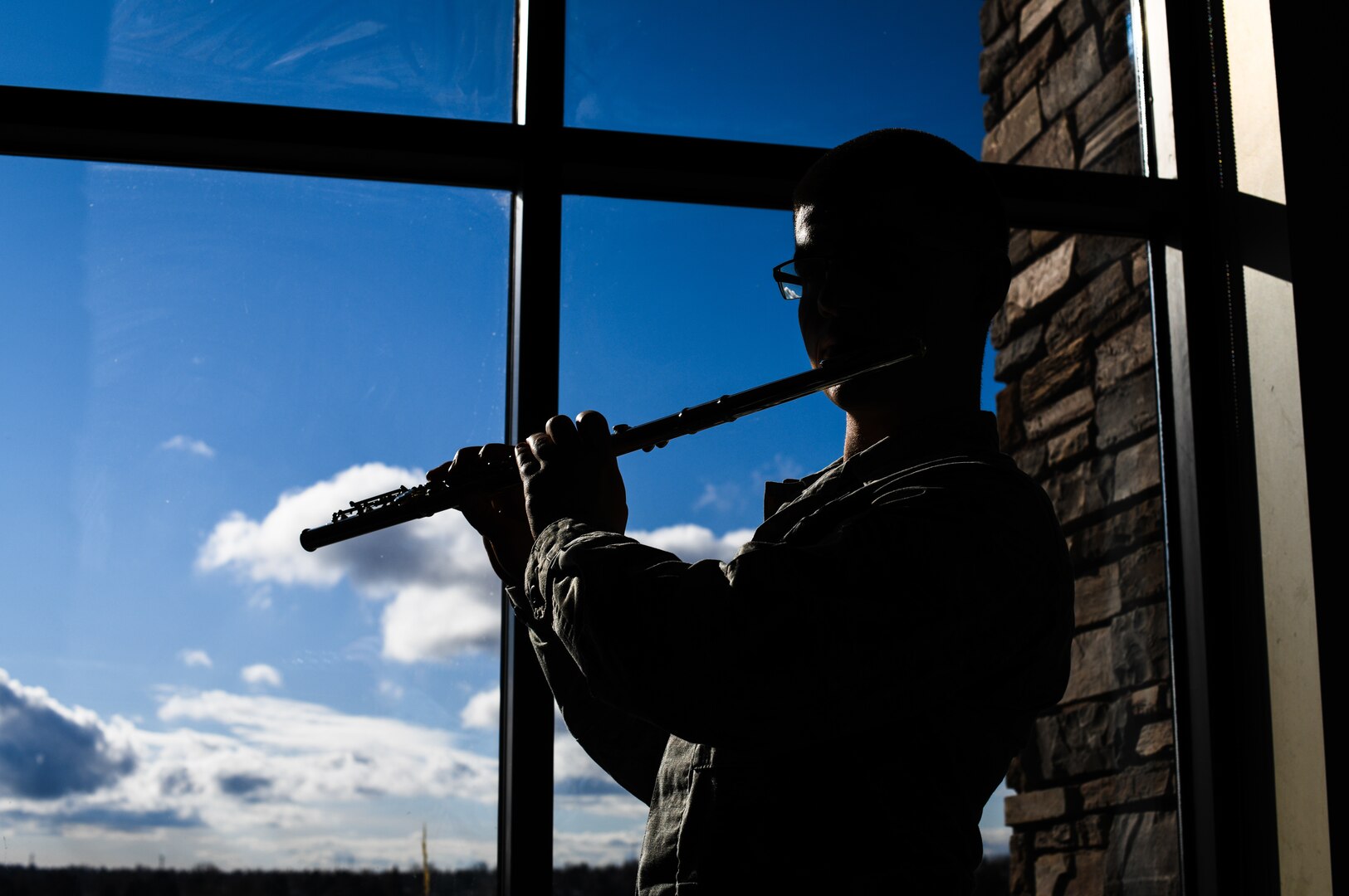 Senior Airman Richard Elefson, an 11th Space Warning Squadron mission management operator, poses for a photo, Jan. 10, 2020, at the chapel on Buckley Air Force Base, Colo.