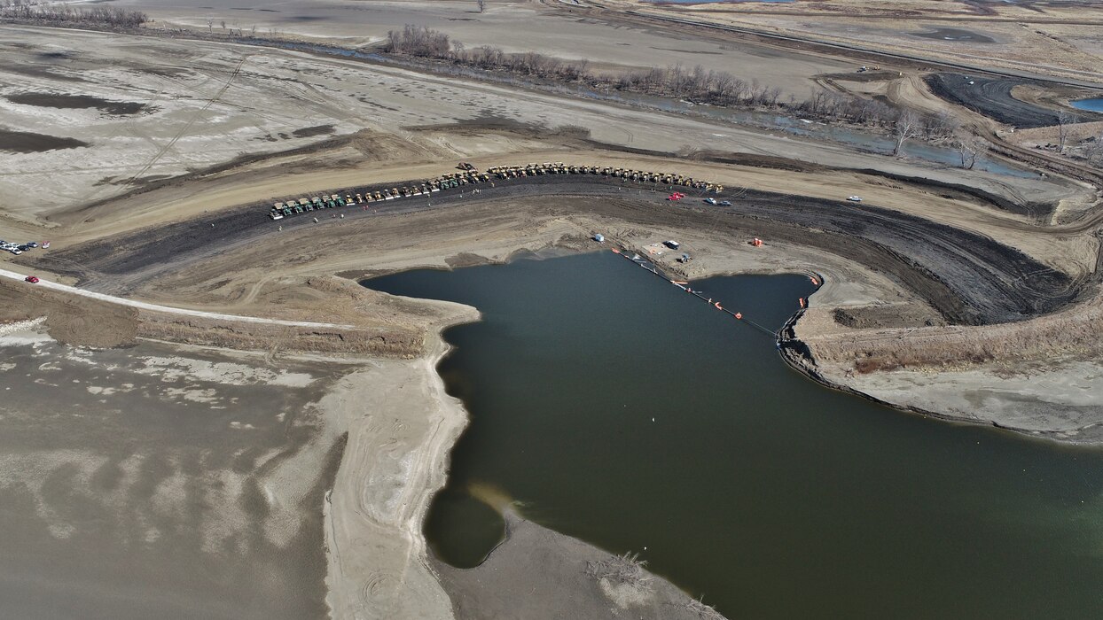 As of March 1, 2020, the entire L-594 levee system has been returned to full height. Continued repair activities will focus on restoring the levee system to its pre-flood condition.