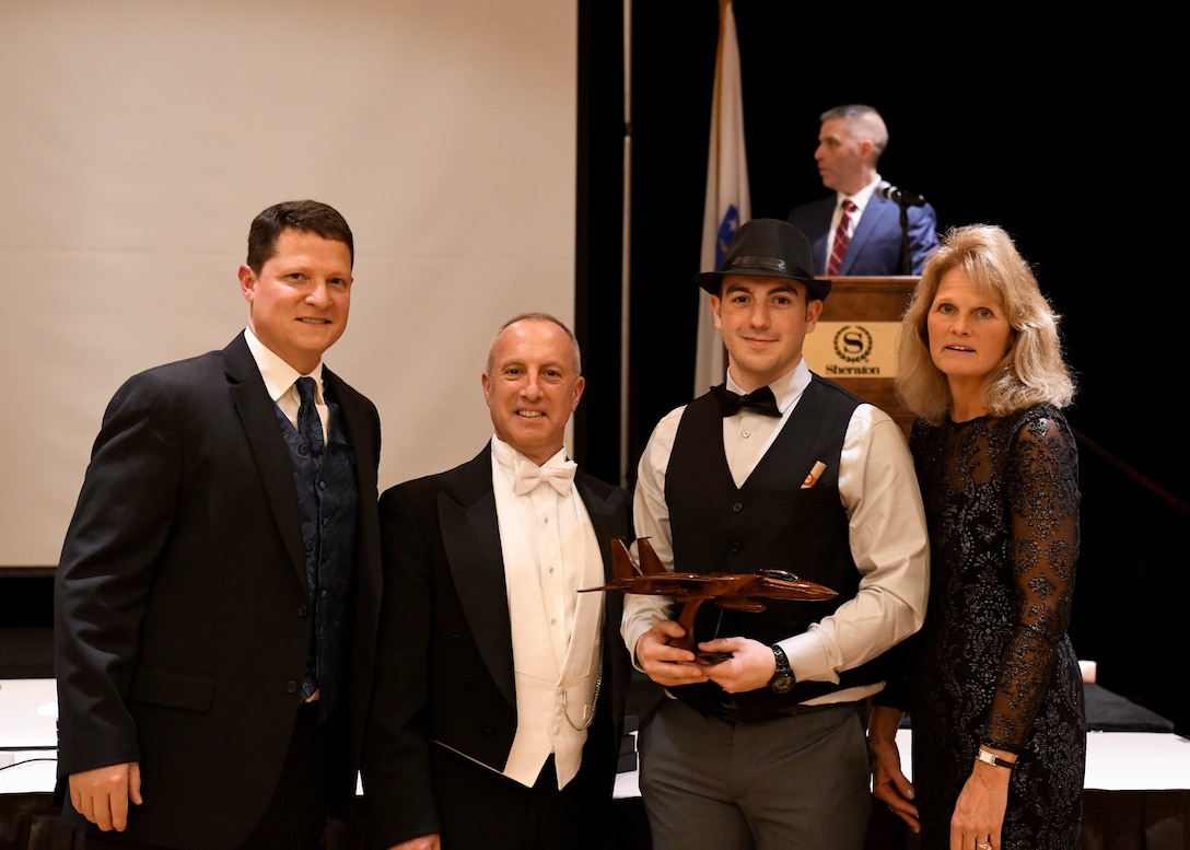Technical Sergeant Greg Pion, 104th Avionics Flightline Technician, recieved the AGR/Technician of the year award during the annual awards banquet, January 11, 2020, Springfield, Massachusetts. The banquet higlighted the annual award winners from the 104th FW. To kick off the new year the banquet was themed 1920s. (U.S. Air National Guard Photo by Airman Camille Lienau)