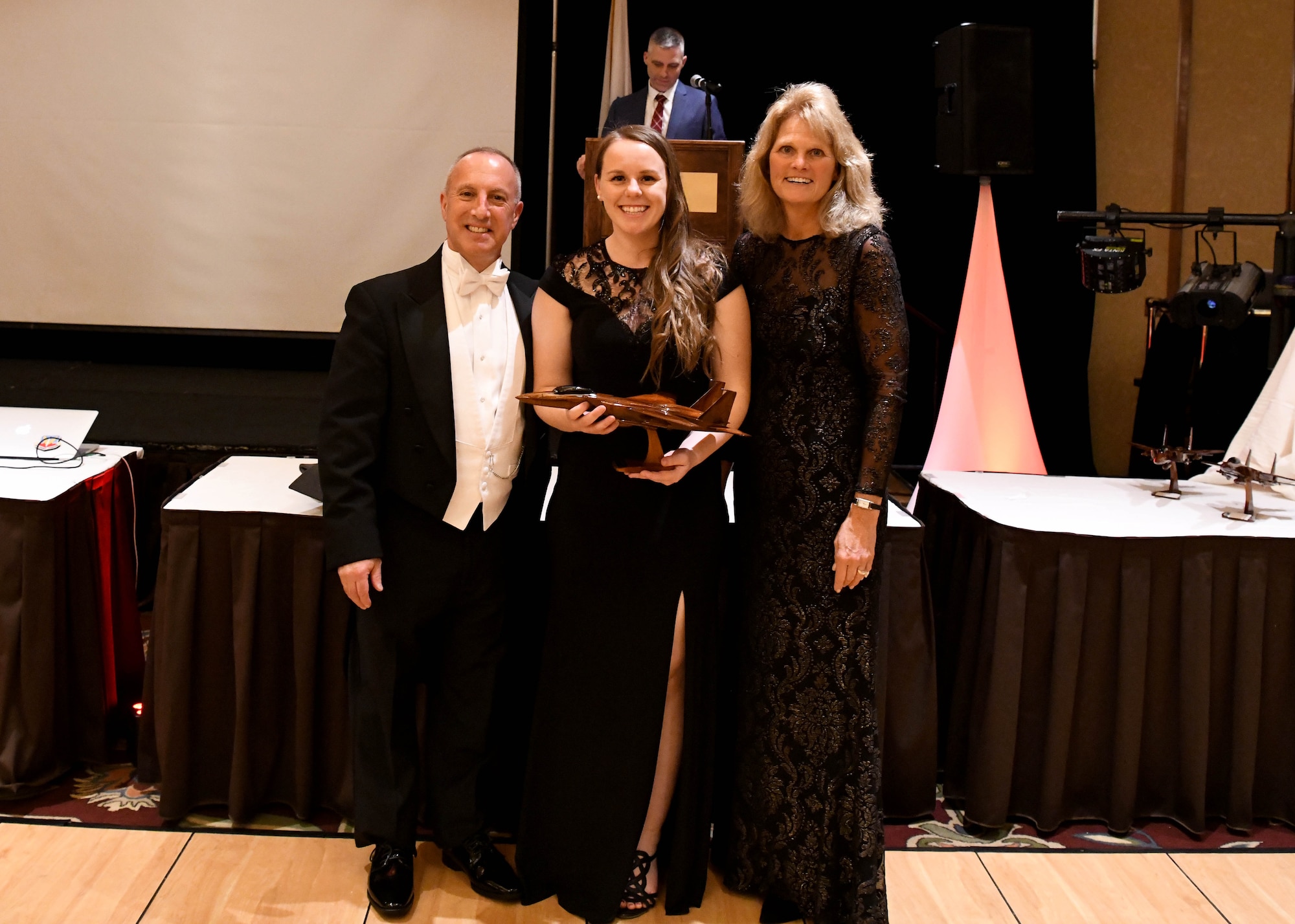 Senior Airman Jilianne Sharon, 104th Intelligence airman, recieved the Wing Airman of the year award during the annual awards banquet, January 11, 2020, Springfield, Massachusetts.To kick off the new year the banquet was themed 1920s. (U.S. Air National Guard Photo by Airman Camille Lienau)