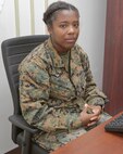 Lance Cpl. Keishona Hedges is an administrative clerk, Base Adjutant, Marine Corps Logistics Base Albany, serves as the Single Marine Program president aboard the installation. Her SMP role, which involves meeting with various people and planning trips, gives her access to valuable networking opportunities. (U.S. Marine Corps photo by Jennifer Parks)