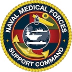 This is the Naval Medical Forces Support Command logo (NMFSC).