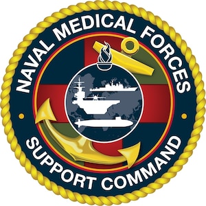 This is the Naval Medical Forces Support Command logo (NMFSC).