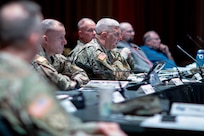 Joint Task Force Civil Support (JTF-CS) Commanding General Maj. Gen. William “Bill” Hall speaks to Mission Planning Conference (MPC) attendees at Jacobs Conference Center.