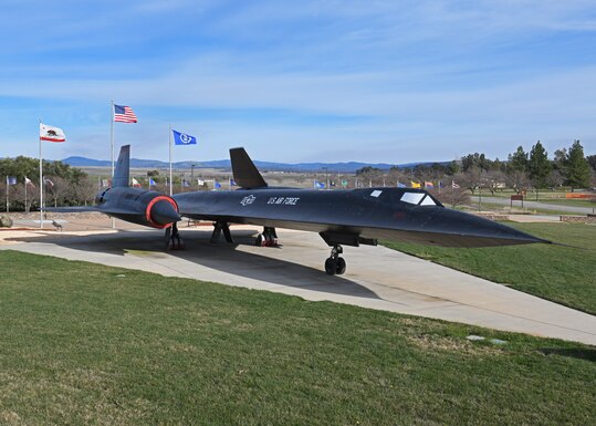 SR-71A, tail number 64-17963, sits in Heritage Park Feb. 2, 2020 at Beale Air Force Base, California. This SR-71 flew multiple sorties over Vietnam and Korea and was retired on Oct. 28, 1976 after 6,014 flight hours. (U.S. Air Force photo by Airman 1st Class Luis A. Ruiz-Vazquez)