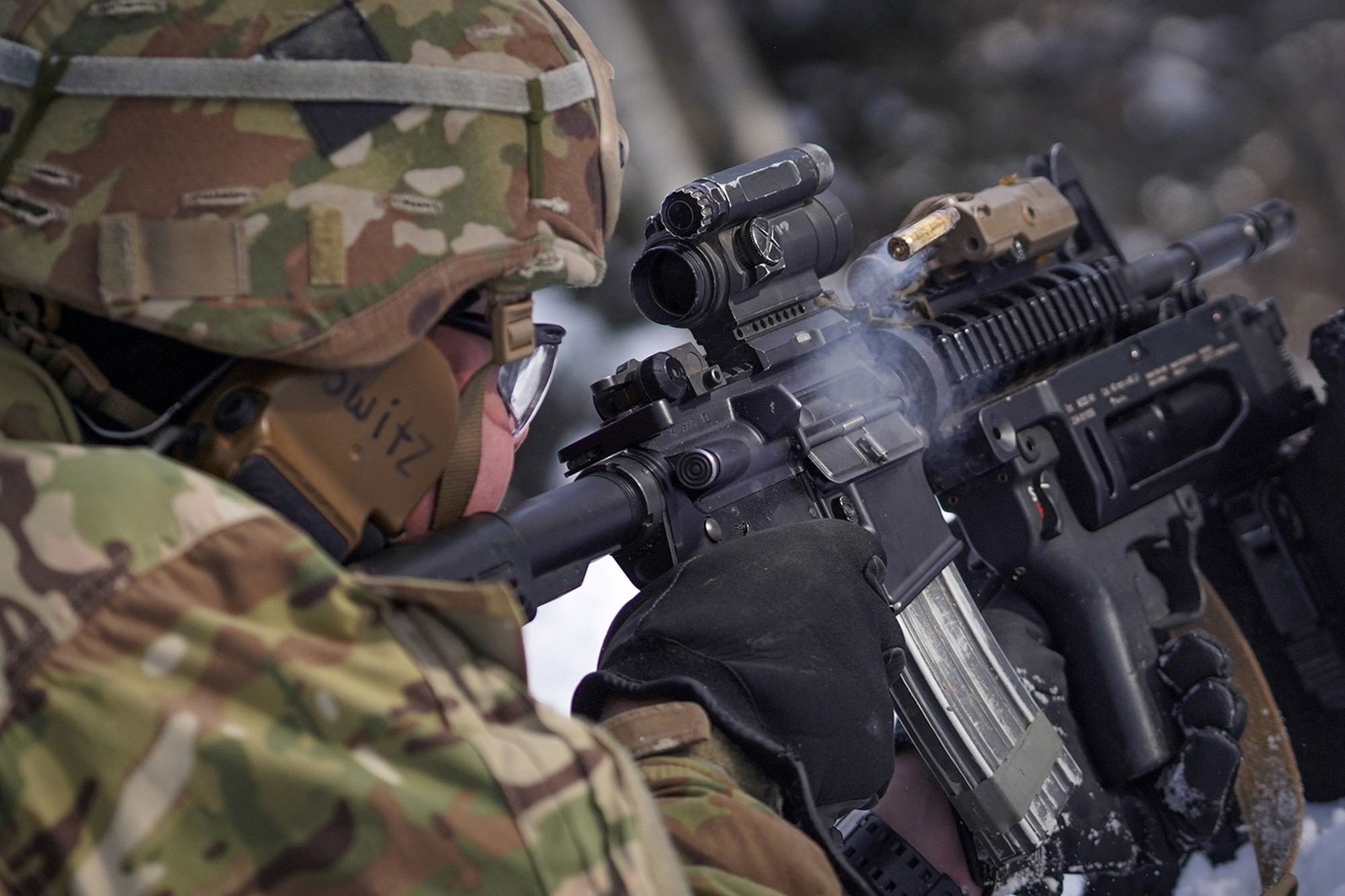 Paratroopers assigned to 1st Battalion, 501st Parachute Infantry Regiment, 4th Infantry Brigade Combat Team (Airborne), 25th Infantry Division, U.S. Army Alaska, qualify with M-4 carbines on Joint Base Elmendorf-Richardson, Alaska, March 3, 2020.