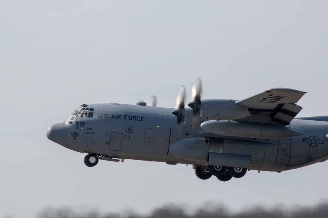Three C-130H Hercules aircraft took off from YARS for a local training flight March 5, 2020.