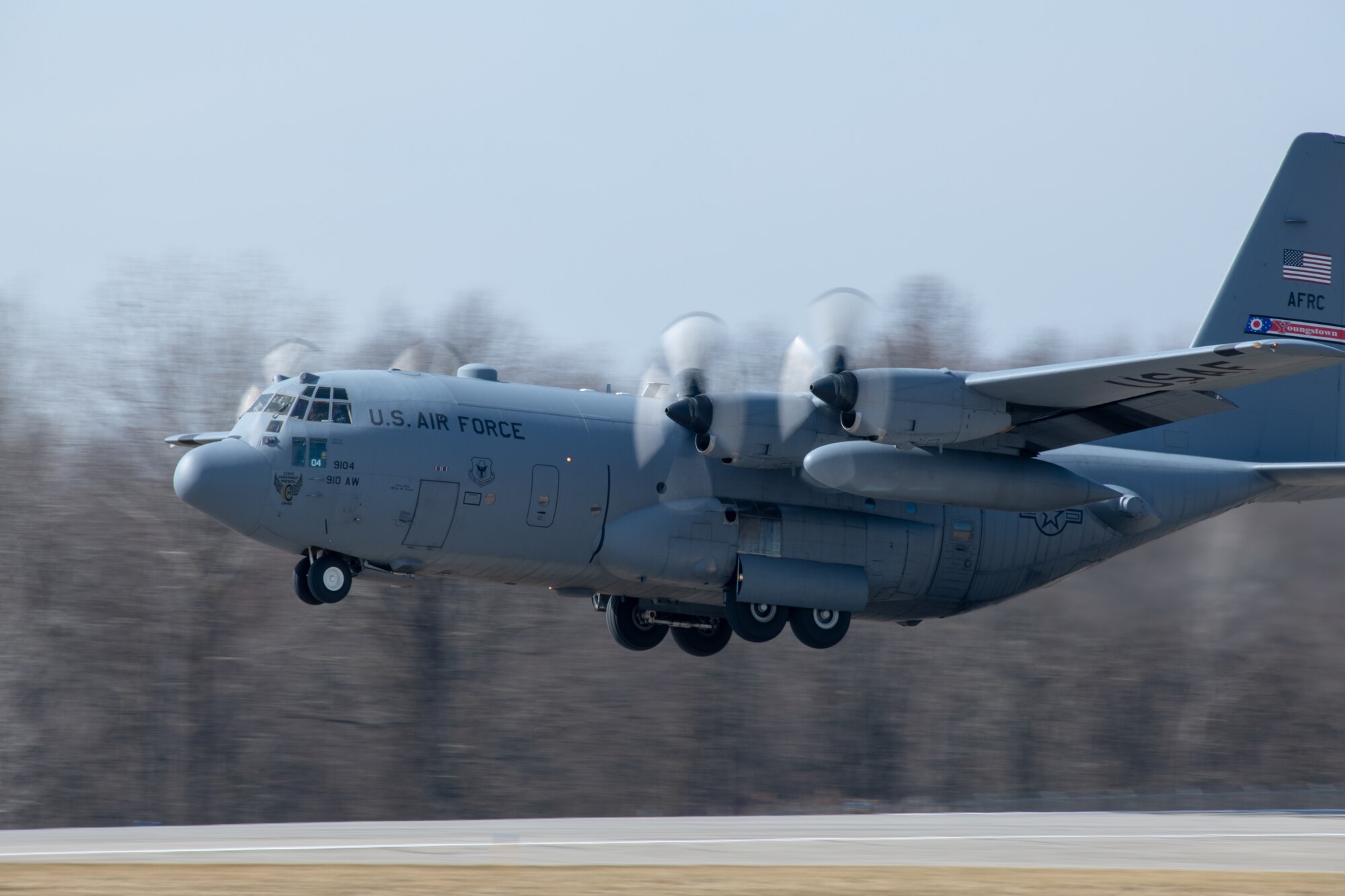 Three C-130H Hercules aircraft took off from YARS for a local training flight March 5, 2020.