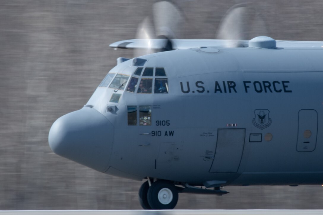 Three C-130H Hercules aircraft took off from YARS for a local training flight March 5, 2020.