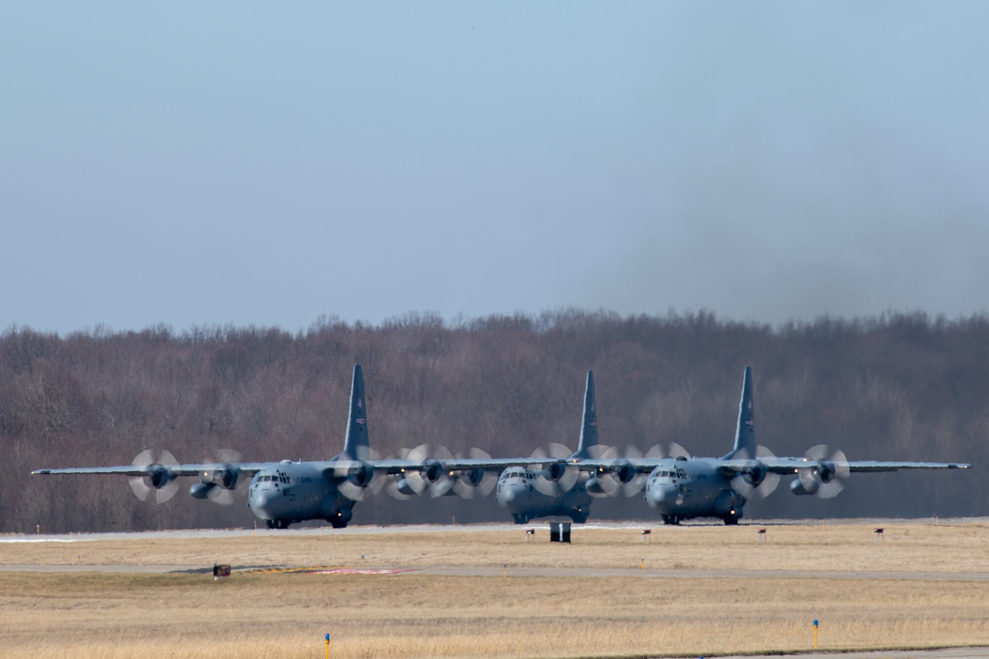 Three C-130H Hercules aircraft took off from YARS for a local training flight March 5, 2020.