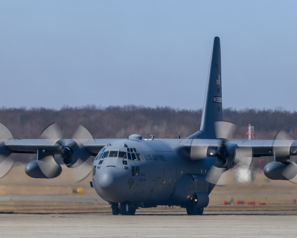 Three C-130H Hercules aircraft took off from YARS for a local training flight March 5, 2020.