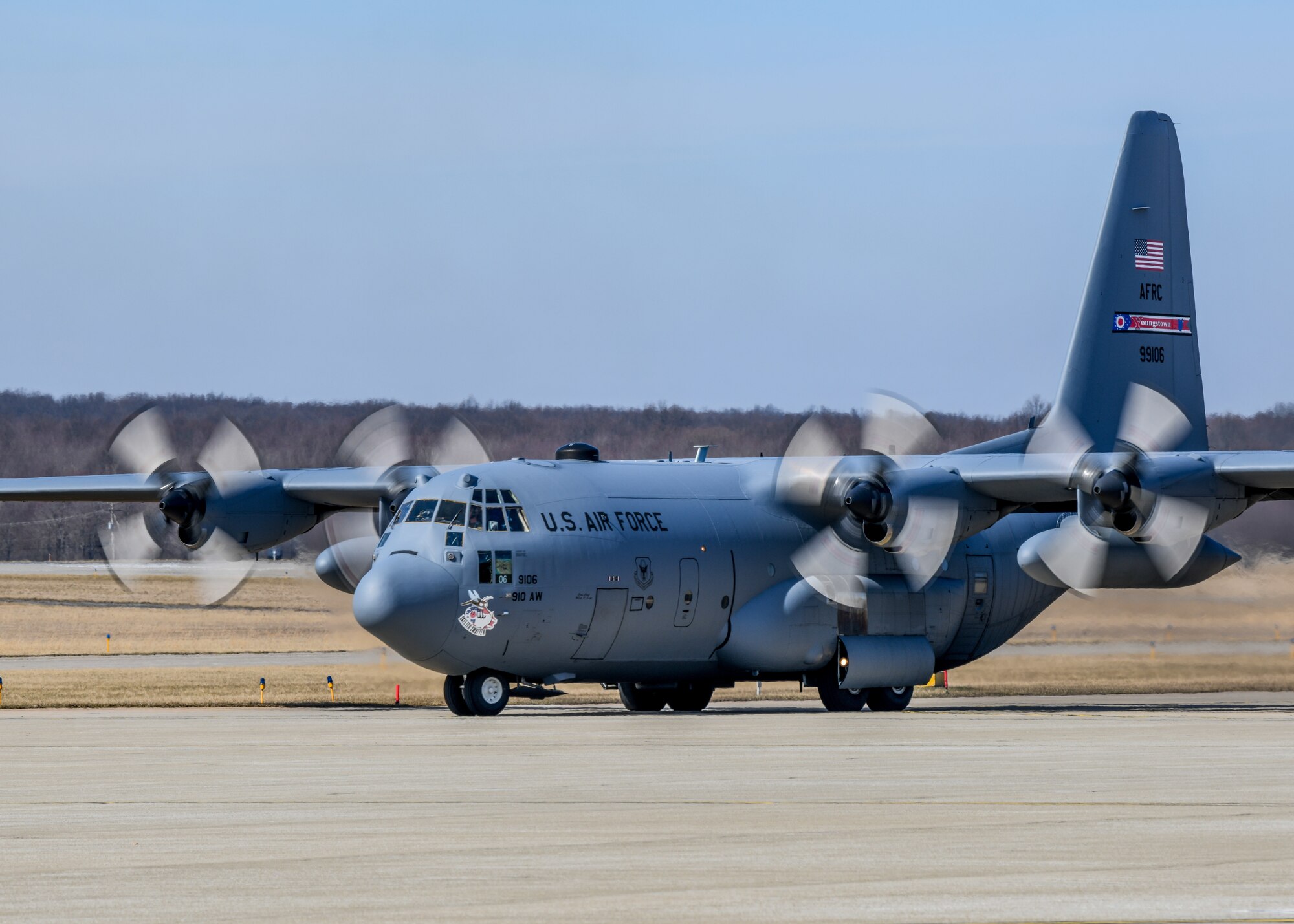 Three C-130H Hercules aircraft took off from YARS for a local training flight March 5, 2020.