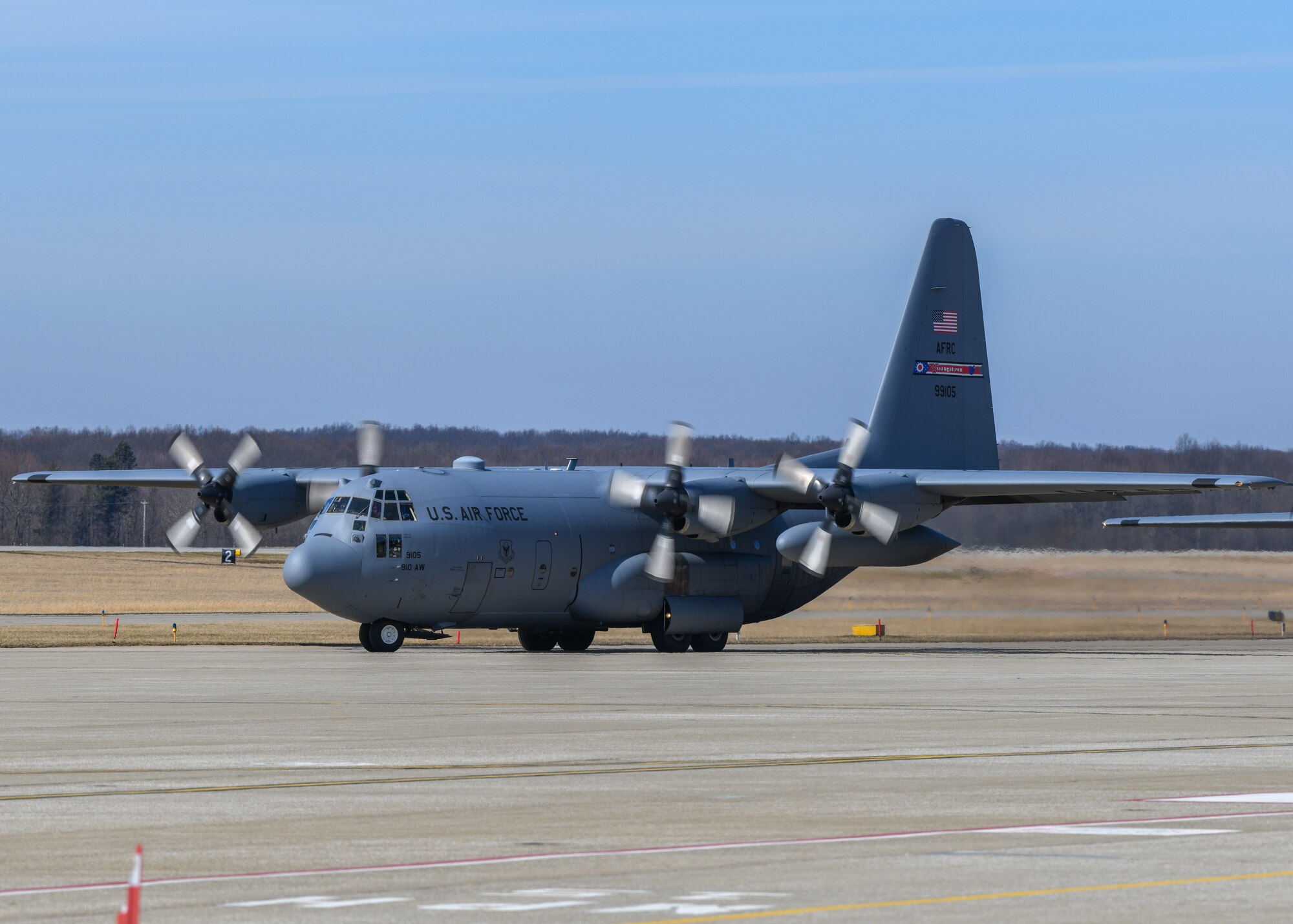 Three C-130H Hercules aircraft took off from YARS for a local training flight March 5, 2020.
