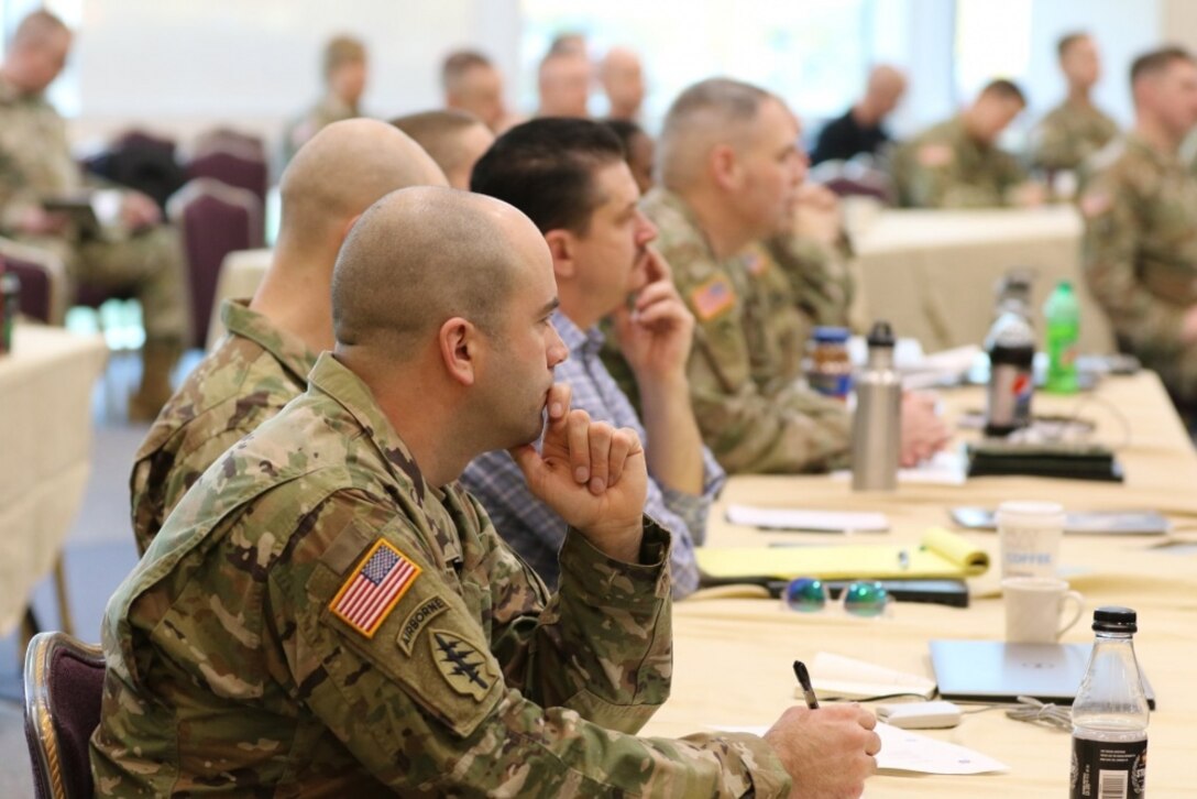 More than 130 senior leaders and staff from brigades, battalions and companies across 364th Sustainment Command (Expeditionary) footprint, representing the states of Washington, Oregon, Idaho, Montana, Wyoming and Utah, traveled to the one-star command’s headquarters in Marysville, attended this year’s Yearly Training Brief and Senior Leader Workshop. Intent was to provide U.S. Army Reserve Brig. Gen. Stuart Werner, commanding general of the 364th ESC, the opportunity to communicate directly with his subordinate command teams, ensuring shared understanding and alignment with Army and 364th ESC priorities in a setting conducive to dialogue, focusing on building and sustaining readiness.