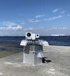 Threat Tracker is an expeditionary unmanned aerial systems (UAS) designed by Naval Surface Warfare Center Panama City Division personnel to autonomously detect, track, and classify UAS from a mobile patrol vessel. Threat Trackers will be on display at Sea Air Space Exposition April 6-8.