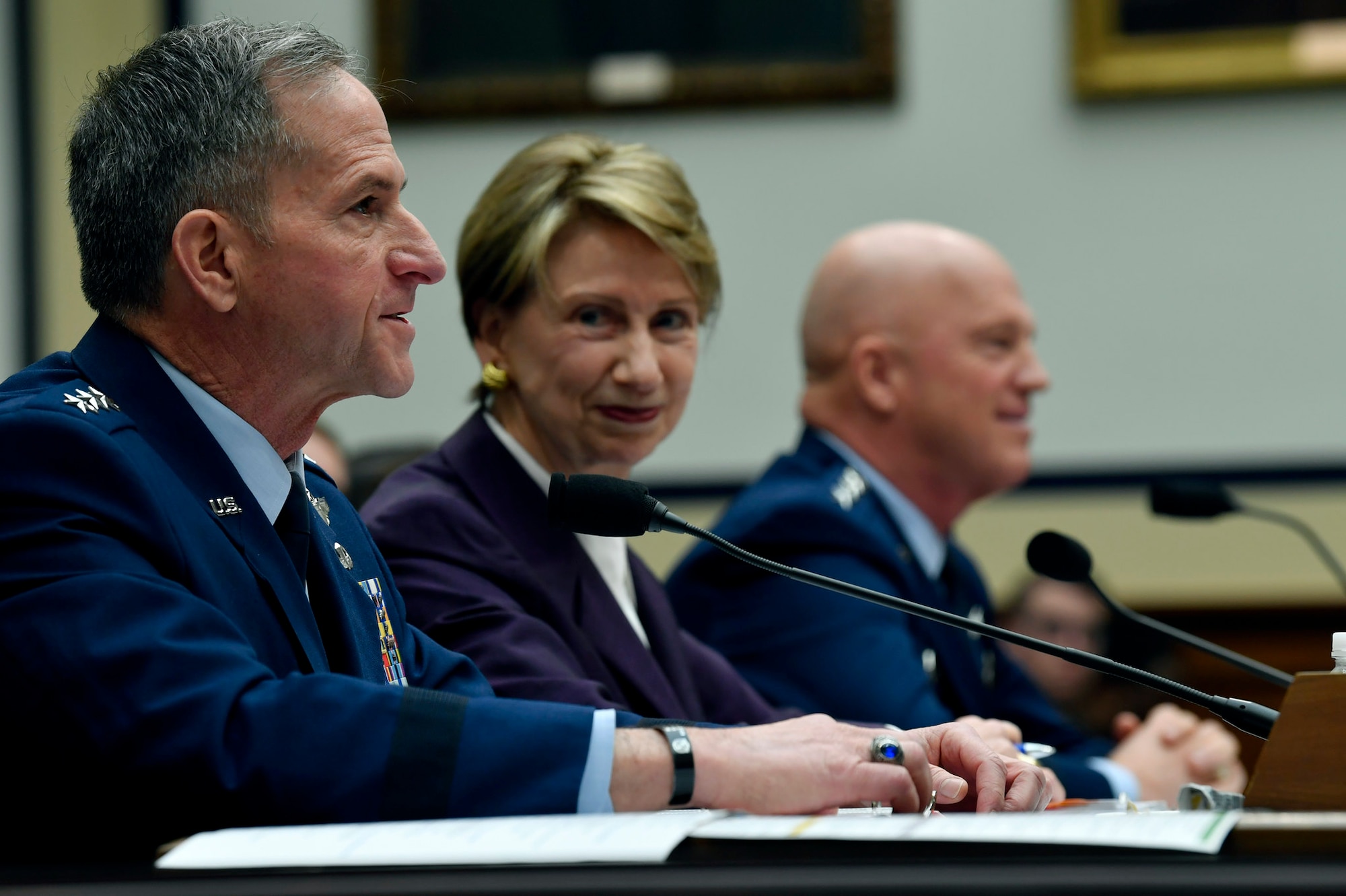 Air Force Chief of Staff Gen. David L. Goldfein testifies before the House Armed Services Committee in Washington, D.C., March 4, 2020. Goldfein talked about the fiscal year 2021 National Defense Authorization Budget request for the Department of the Air Force. (U.S. Air Force photo by Wayne Clark)