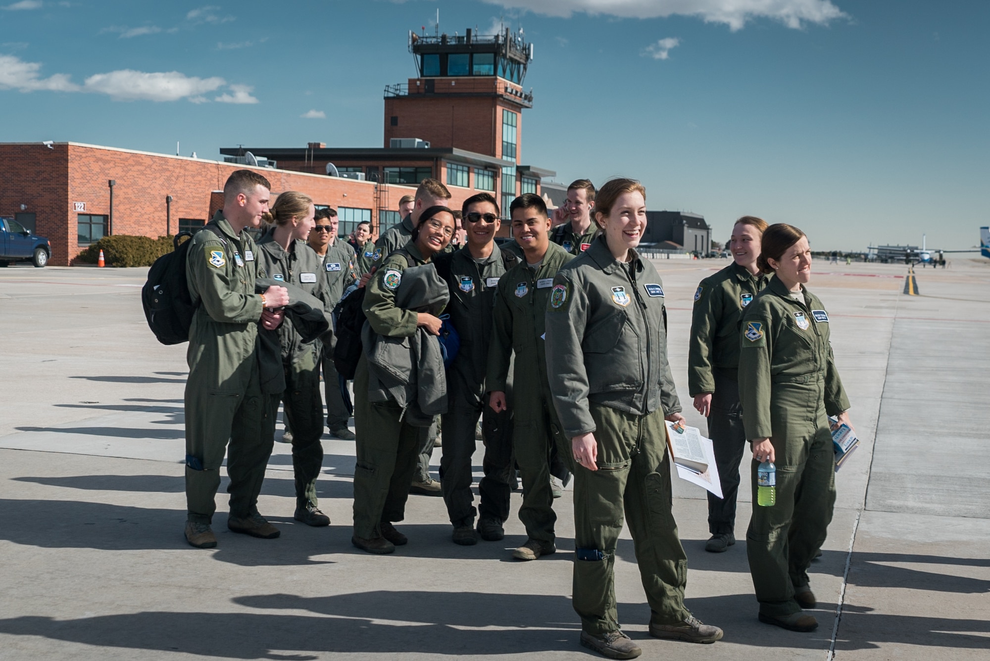 cadets prepare to board E-3 aircraft