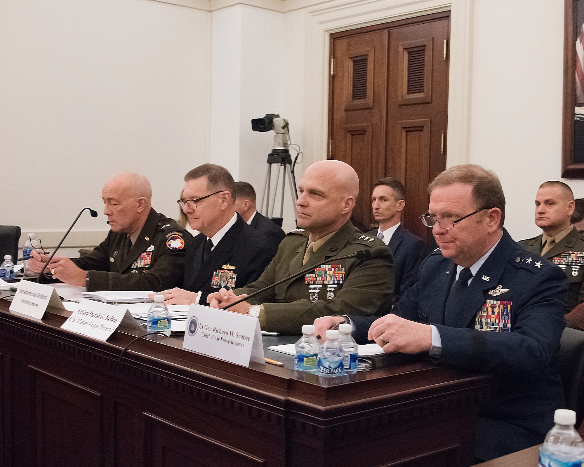 Lt. Gen. Richard W. Scobee, chief of the Air Force Reserve and commander of Air Force Reserve Command, testifies before the U.S. House Appropriations Committee's Subcommittee on Defense March 3, in Washington, D.C.