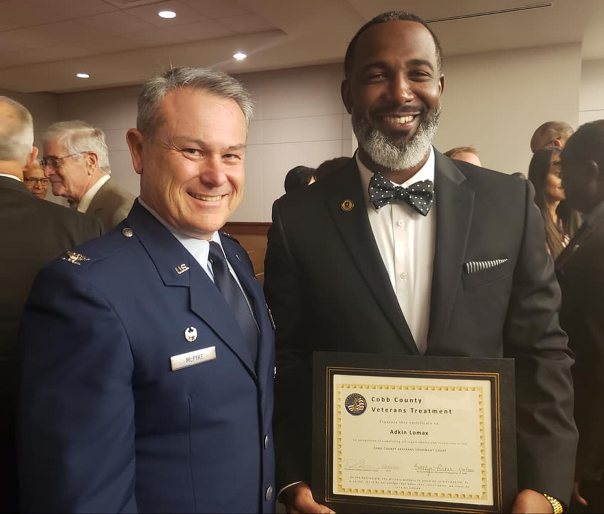 We recently had the honor of attending a Cobb County Veterans Treatment Court mentor program graduation ceremony. Many distinguished visitors were also in attendance, including Congressman Barry Loudermilk. (Courtesy photo)