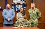 Leaders from Puget Sound Naval Shipyard & Intermediate Maintenance Facility, the Bremerton Metal Trades Council and the International Federation of Professional and Technical Engineers, Local 12, signed a letter of intent today for PSNS & IMF to file a Voluntary Protection Programs application to the Occupational Safety and Health Administration Region X.