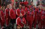 U.S. Marine Corps Wounded Warrior Battalion West athletes gather to show the medals won during the 2020 Marine Corps Trials powerlifting competition at Marine Corps Base Camp Pendleton, Calif., March 4. The Marine Corps Trials promotes recovery and rehabilitation through adaptive sports participation and develops camaraderie among recovering service members and veterans.