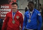 U.S. Marine Corps Sgt. Jay Phillips (left) and France Armed Forces athlete Bodian Ibrahima (right) take home the gold and silver medals, respectively, for the 65.01Kg-72Kg weight class during the 2020 Marine Corps Trials at Marine Corps Base Camp Pendleton, Calif., March 4. The Marine Corps Trials promotes recovery and rehabilitation through adaptive sports participation and develops camaraderie among recovering service members and veterans.